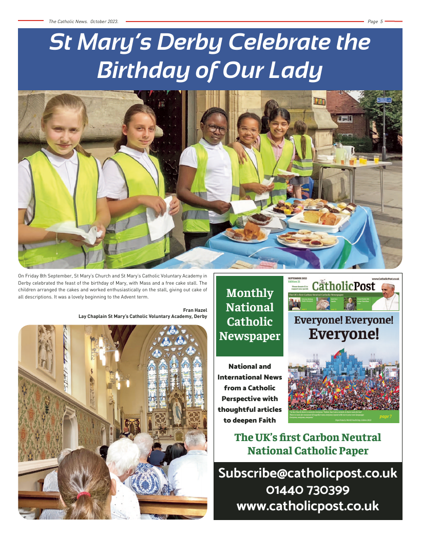 Oct 2023 edition of the Nottingham Catholic News