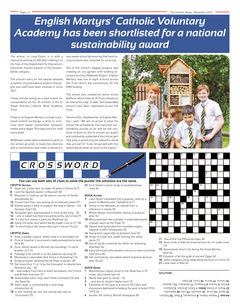 Nov 2023 edition of the Nottingham Catholic News