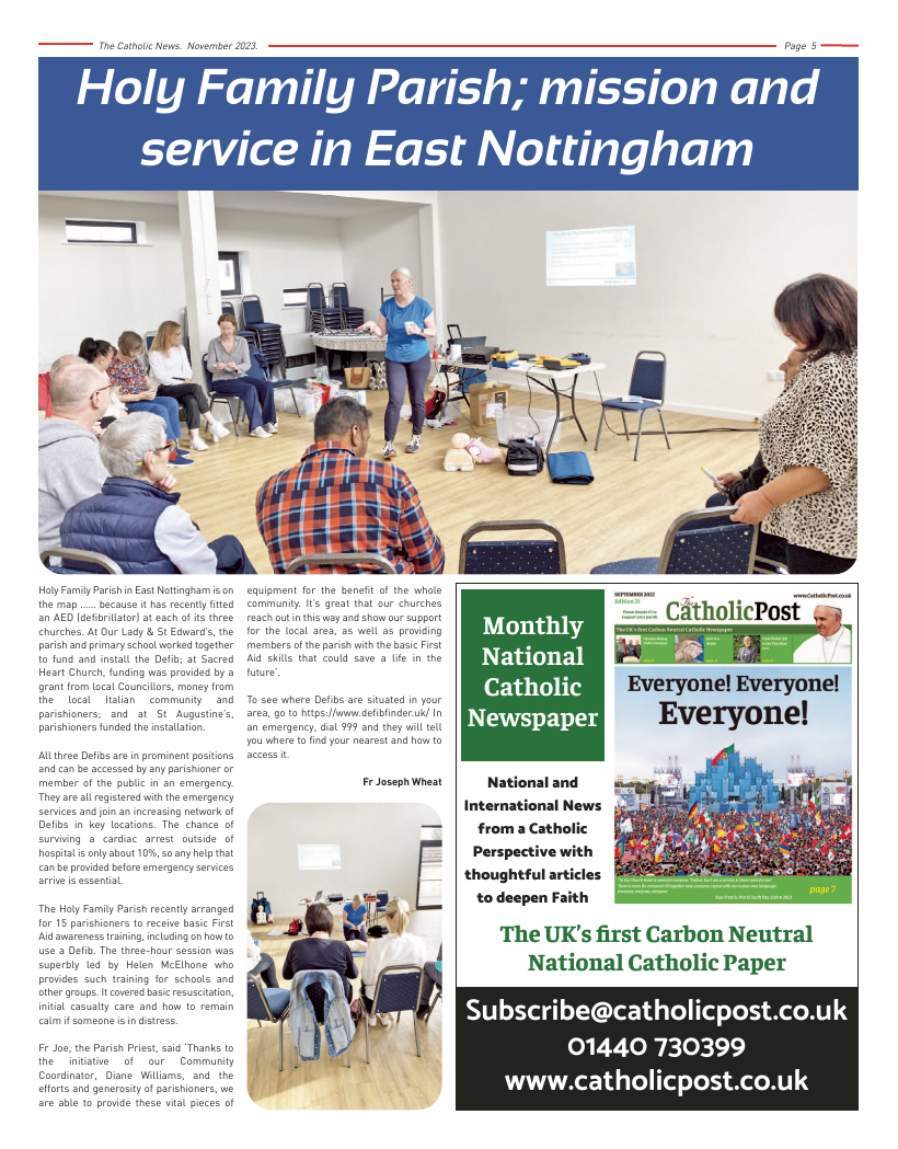 Nov 2023 edition of the Nottingham Catholic News