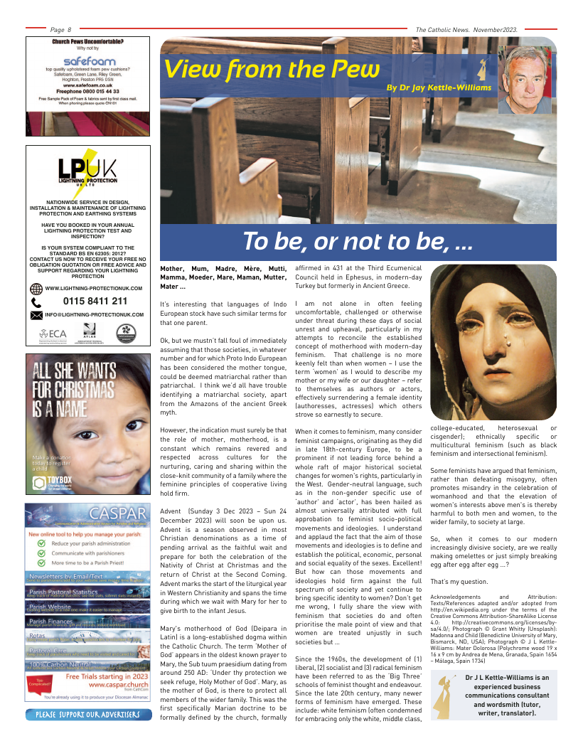 Nov 2023 edition of the Nottingham Catholic News