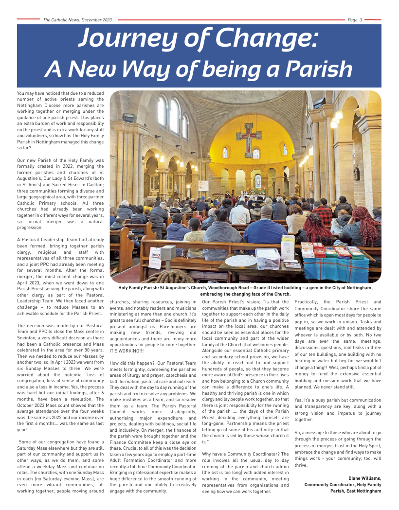 Dec 2023 edition of the Nottingham Catholic News