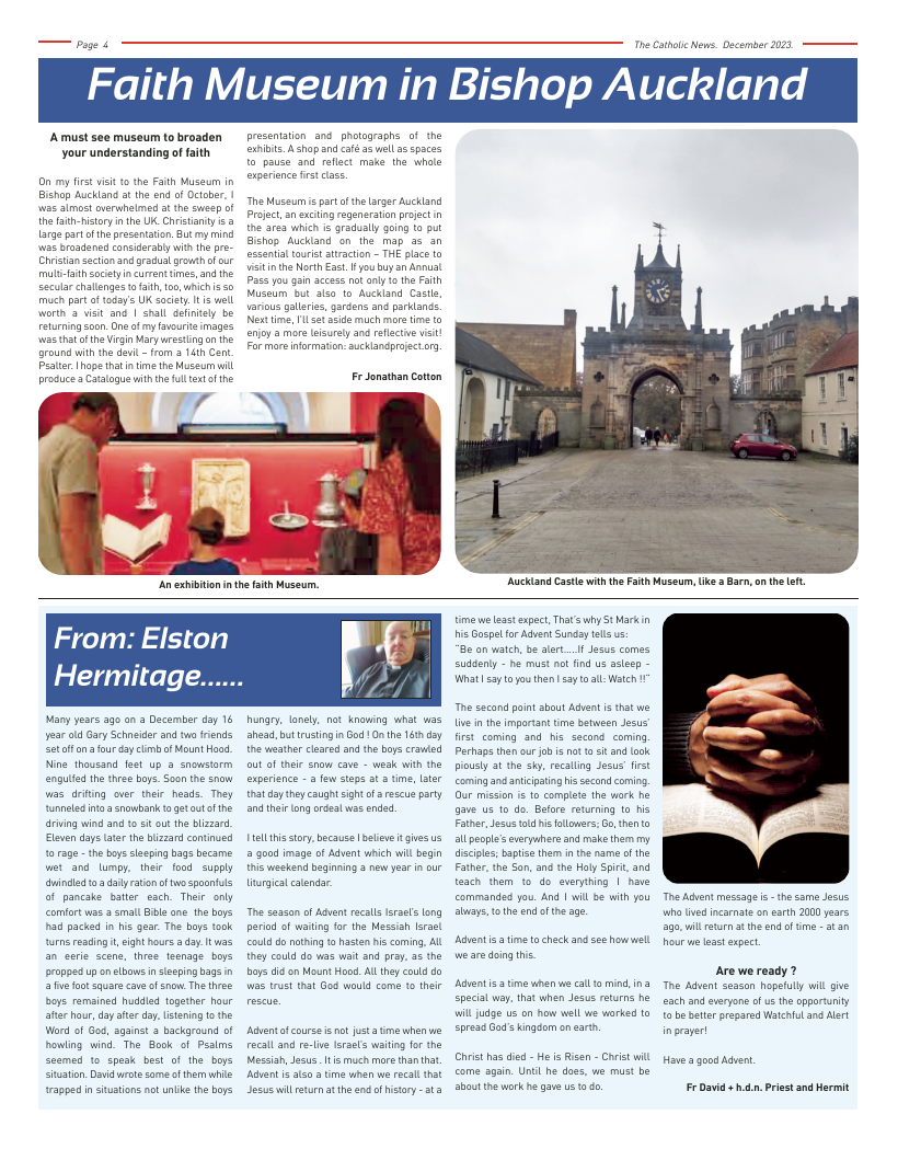 Dec 2023 edition of the Nottingham Catholic News