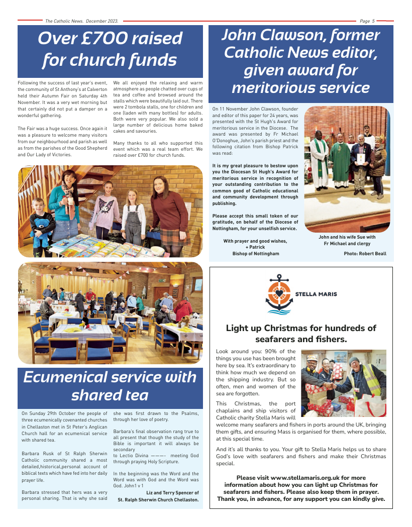 Dec 2023 edition of the Nottingham Catholic News