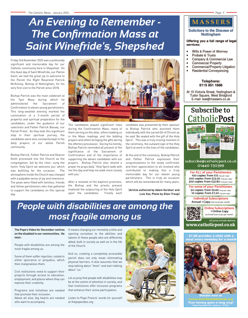 Jan 2024 edition of the Nottingham Catholic News