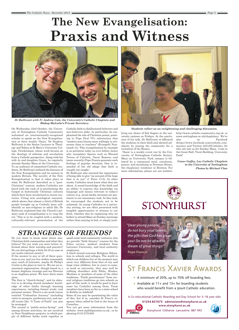 Dec 2013 edition of the Nottingham Catholic News