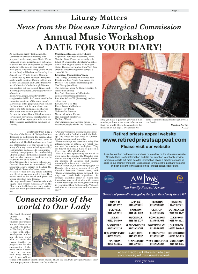 Dec 2013 edition of the Nottingham Catholic News