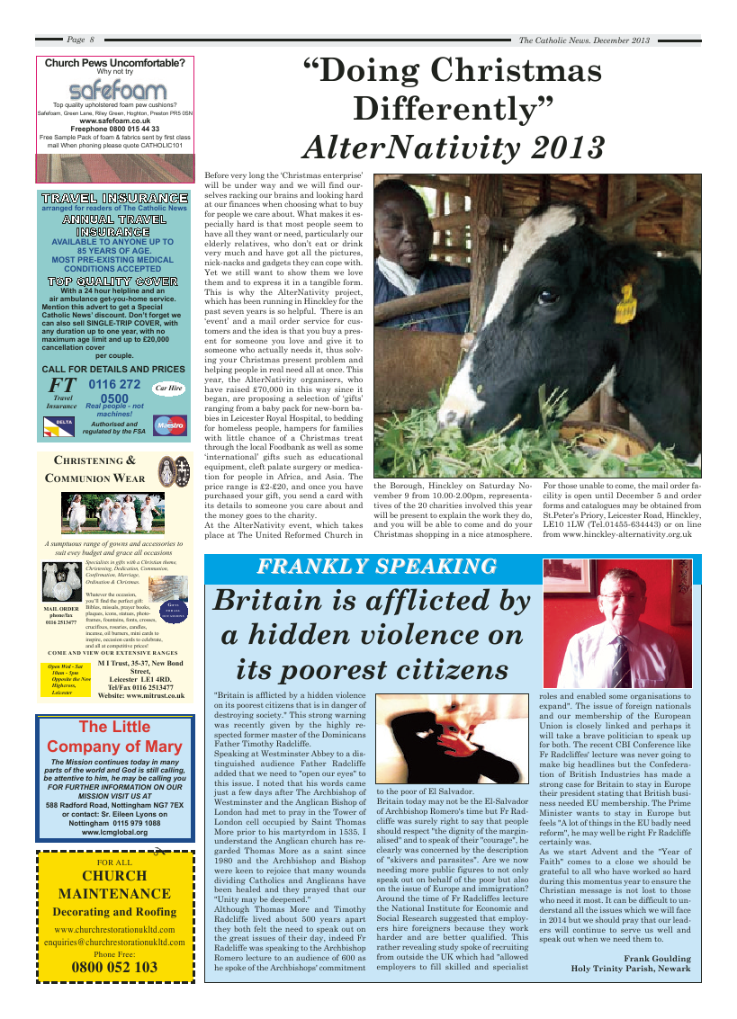 Dec 2013 edition of the Nottingham Catholic News