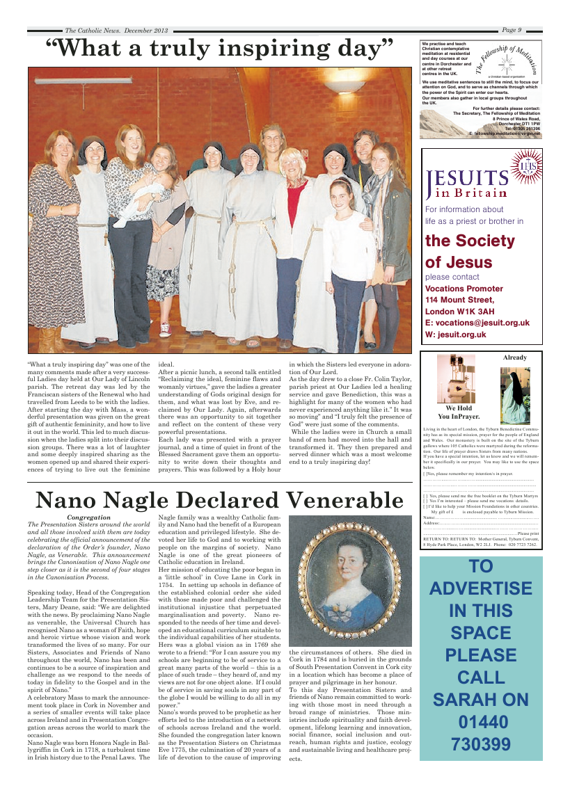 Dec 2013 edition of the Nottingham Catholic News