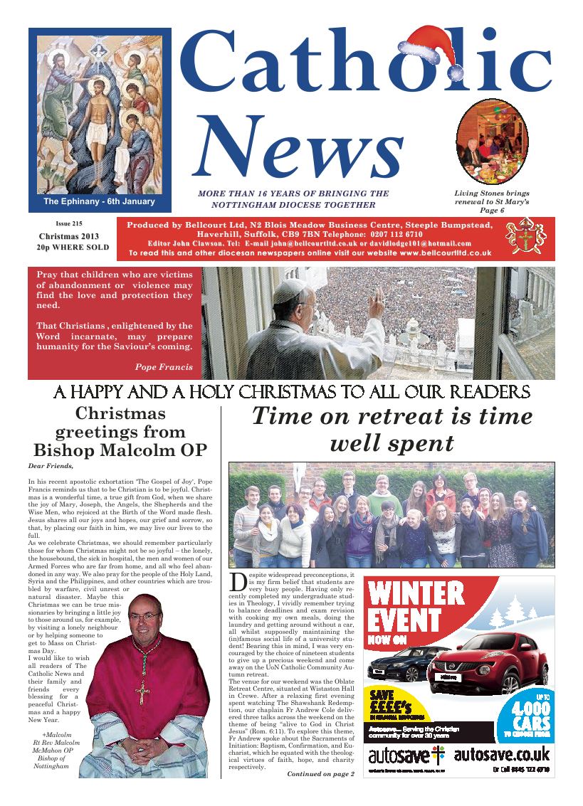 Jan 2014 edition of the Nottingham Catholic News