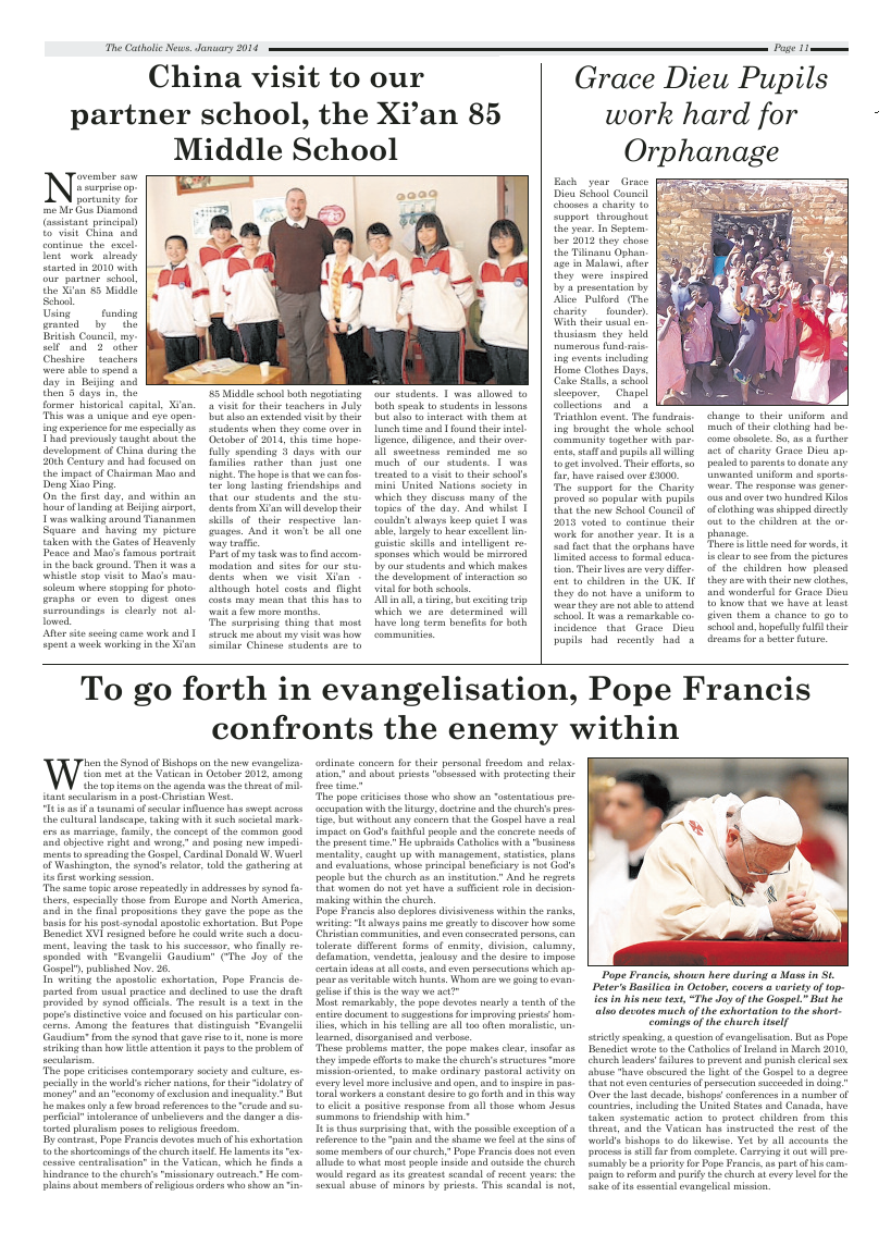 Jan 2014 edition of the Nottingham Catholic News