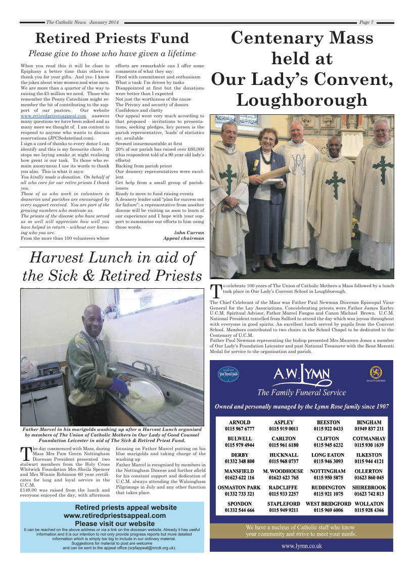 Jan 2014 edition of the Nottingham Catholic News