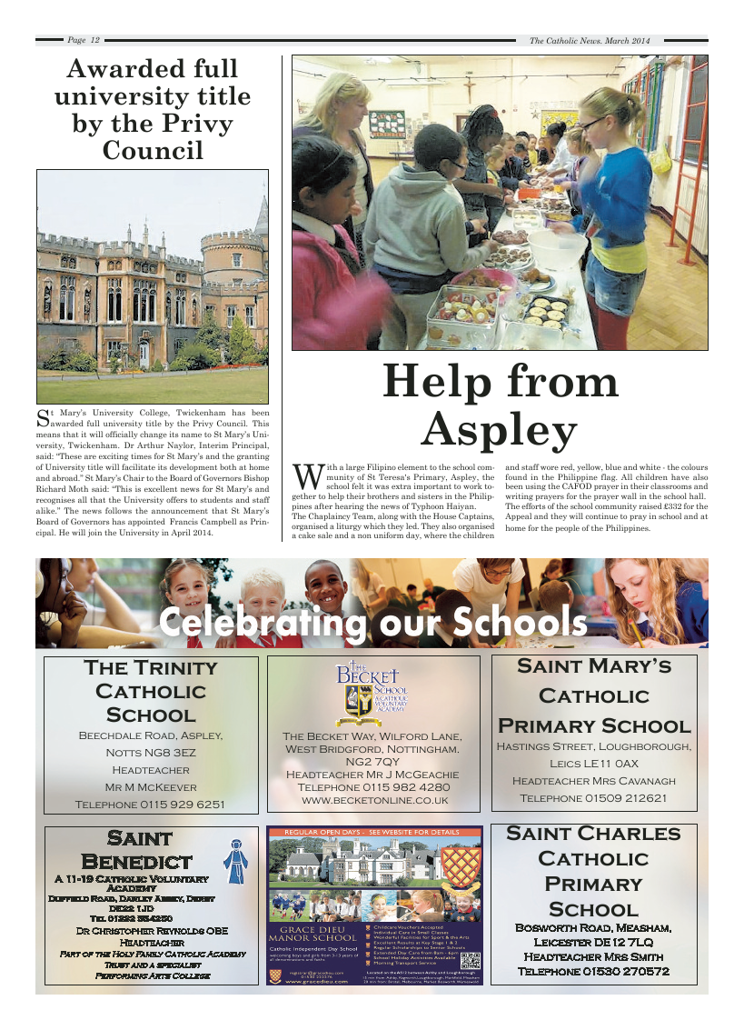 Mar 2014 edition of the Nottingham Catholic News