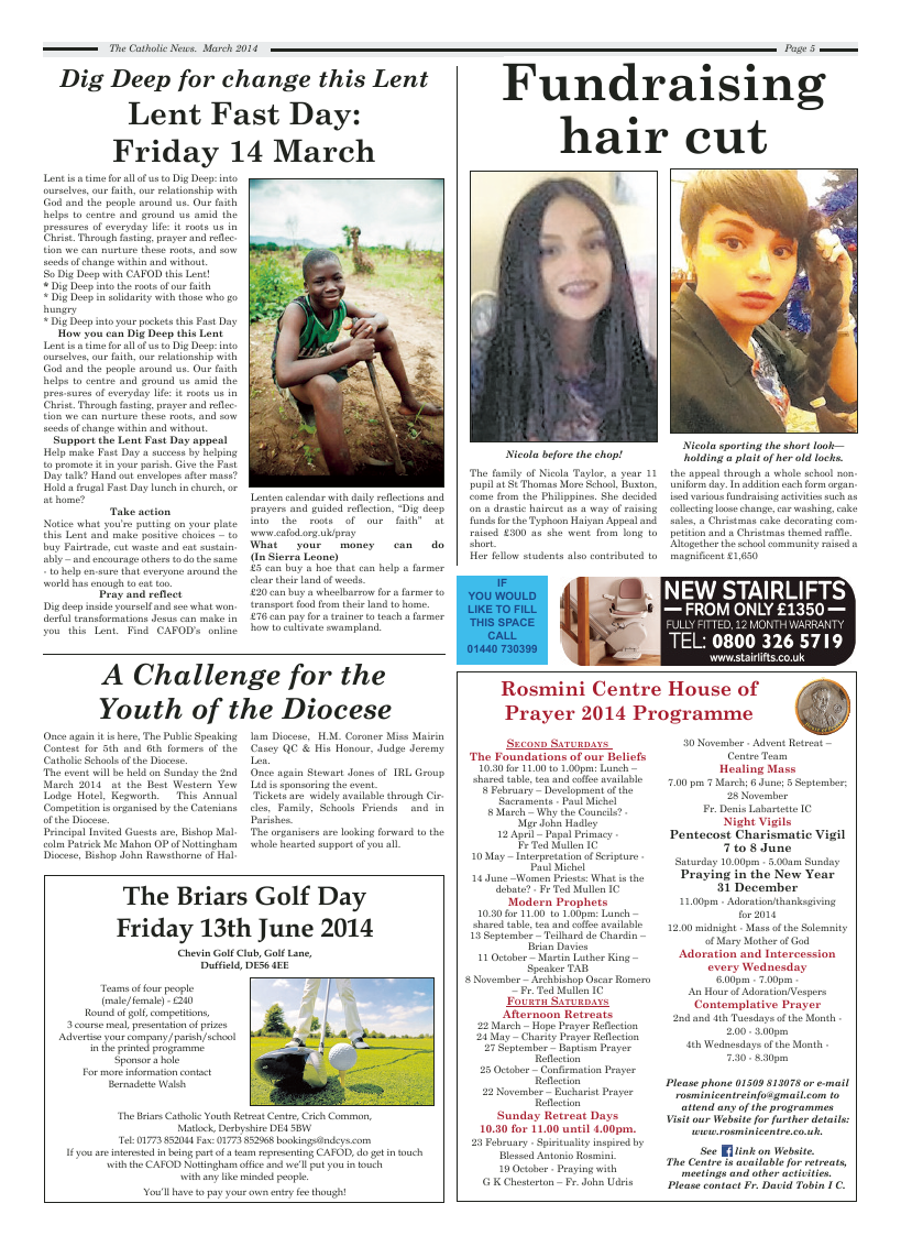 Mar 2014 edition of the Nottingham Catholic News