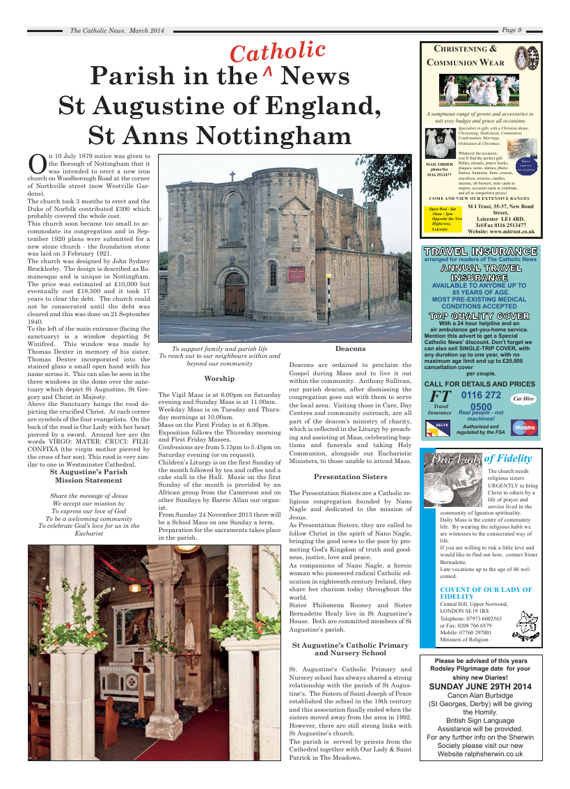 Mar 2014 edition of the Nottingham Catholic News