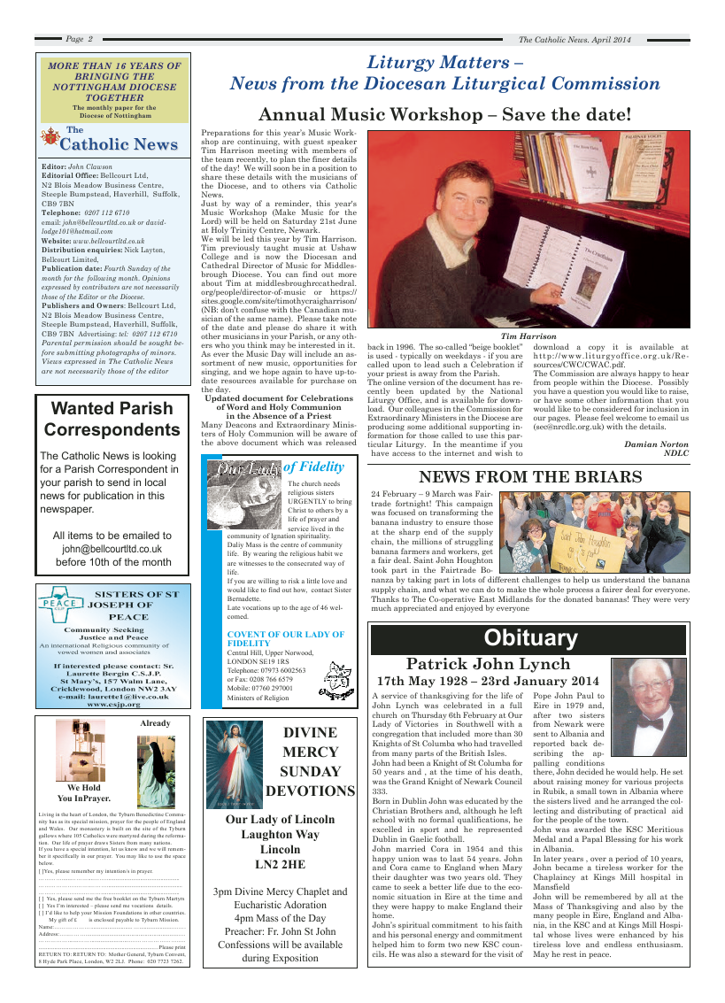 Apr 2014 edition of the Nottingham Catholic News
