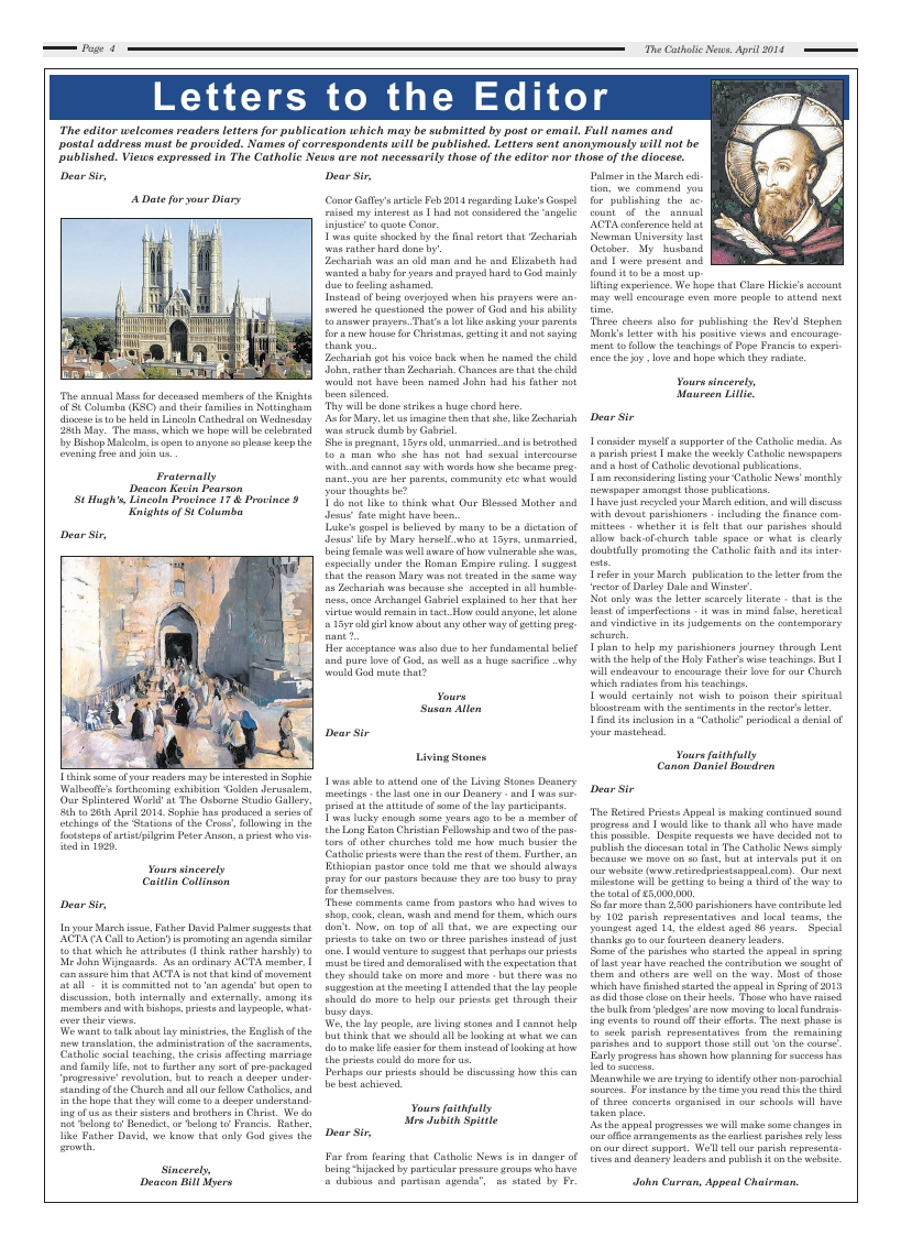 Apr 2014 edition of the Nottingham Catholic News