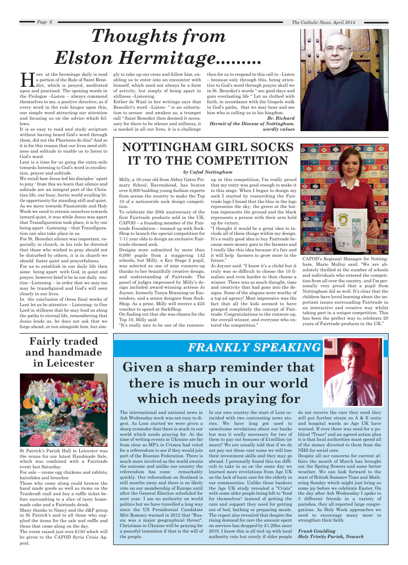 Apr 2014 edition of the Nottingham Catholic News