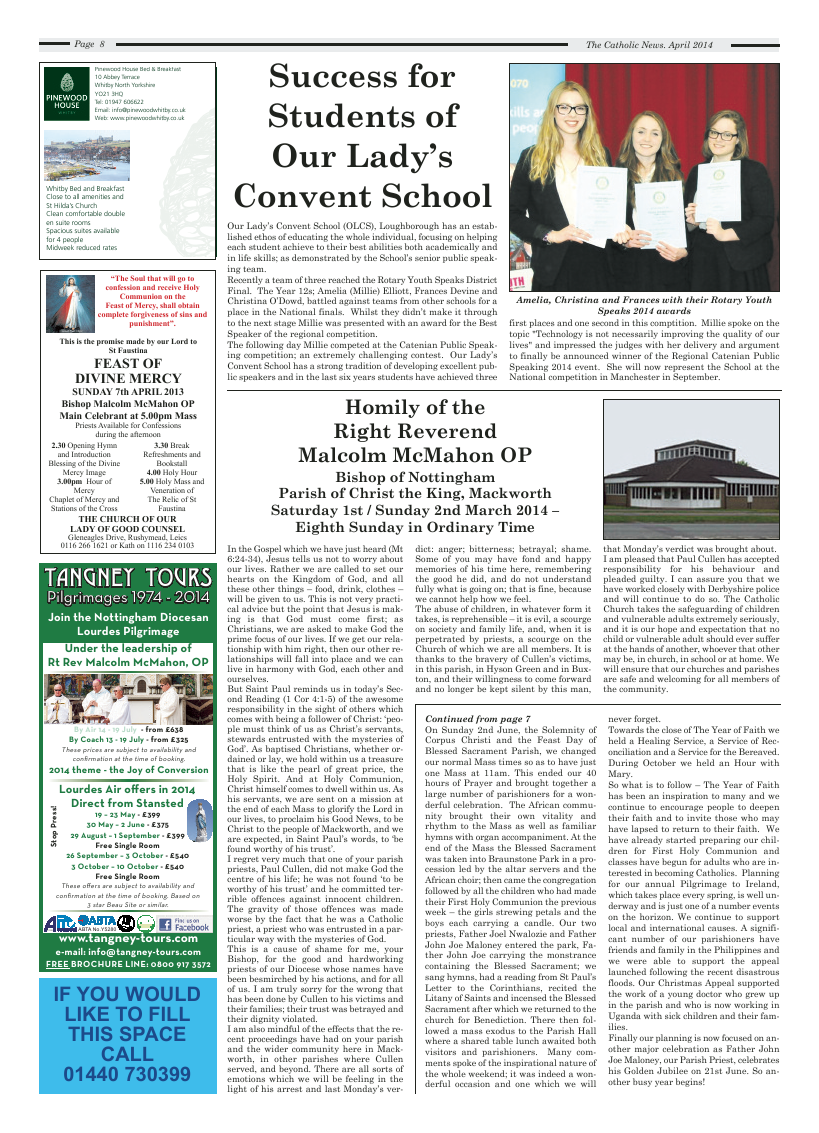 Apr 2014 edition of the Nottingham Catholic News