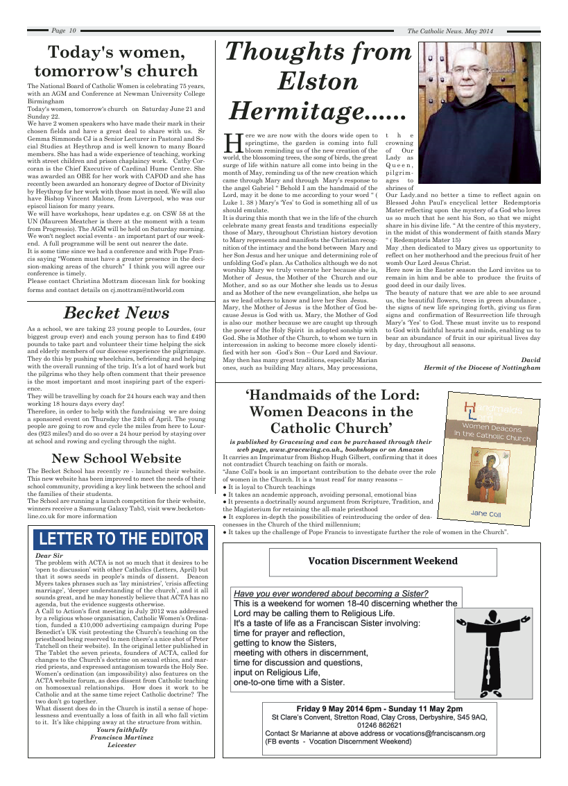 May 2014 edition of the Nottingham Catholic News