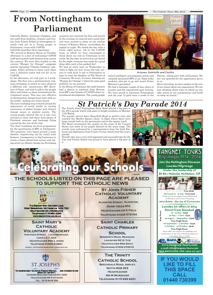 May 2014 edition of the Nottingham Catholic News