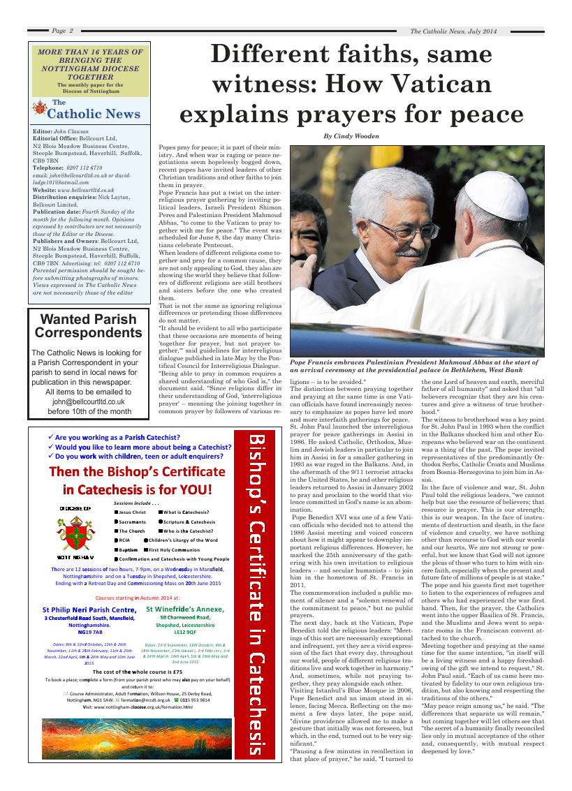 Jul 2014 edition of the Nottingham Catholic News