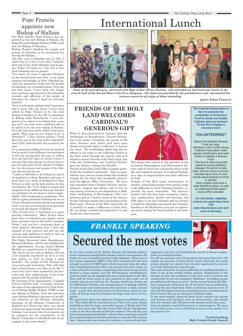 Jul 2014 edition of the Nottingham Catholic News