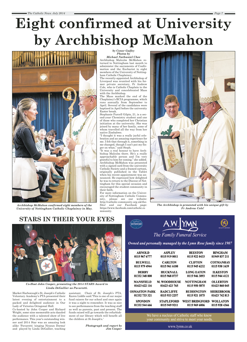 Jul 2014 edition of the Nottingham Catholic News