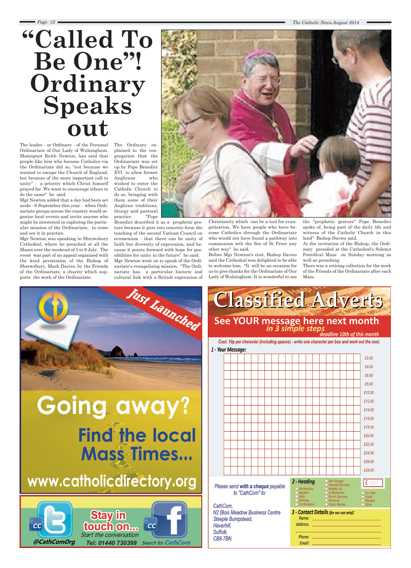 Aug 2014 edition of the Nottingham Catholic News