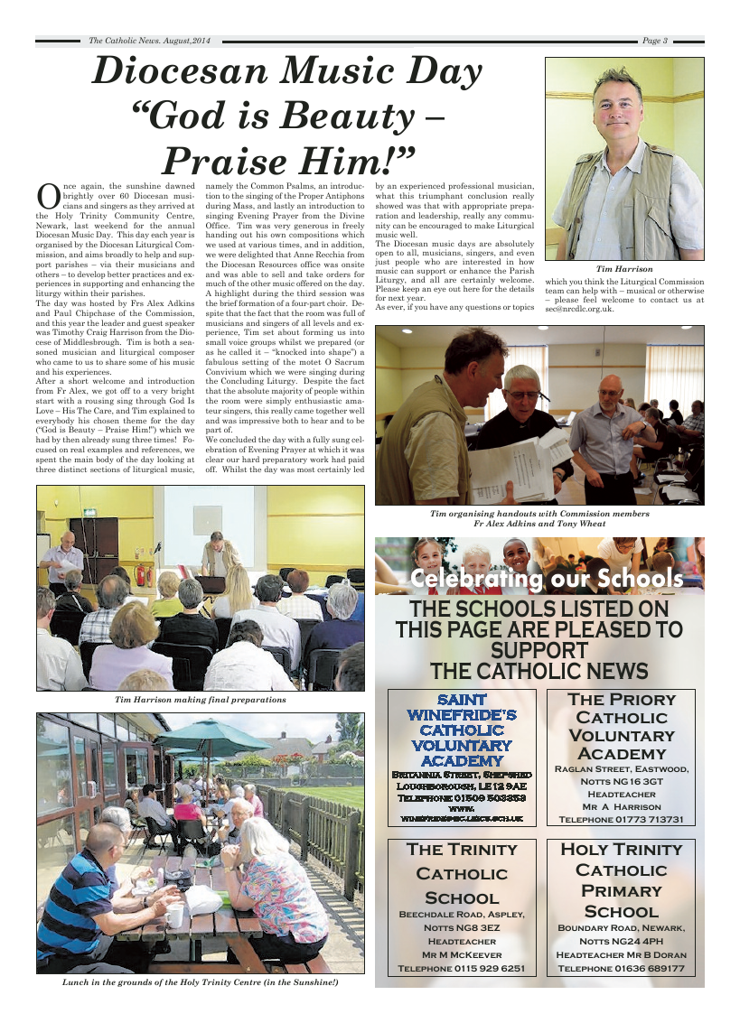 Aug 2014 edition of the Nottingham Catholic News