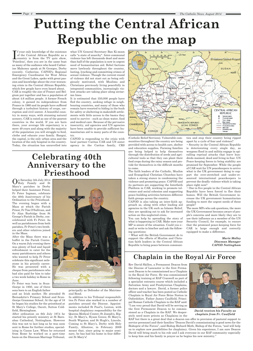 Aug 2014 edition of the Nottingham Catholic News