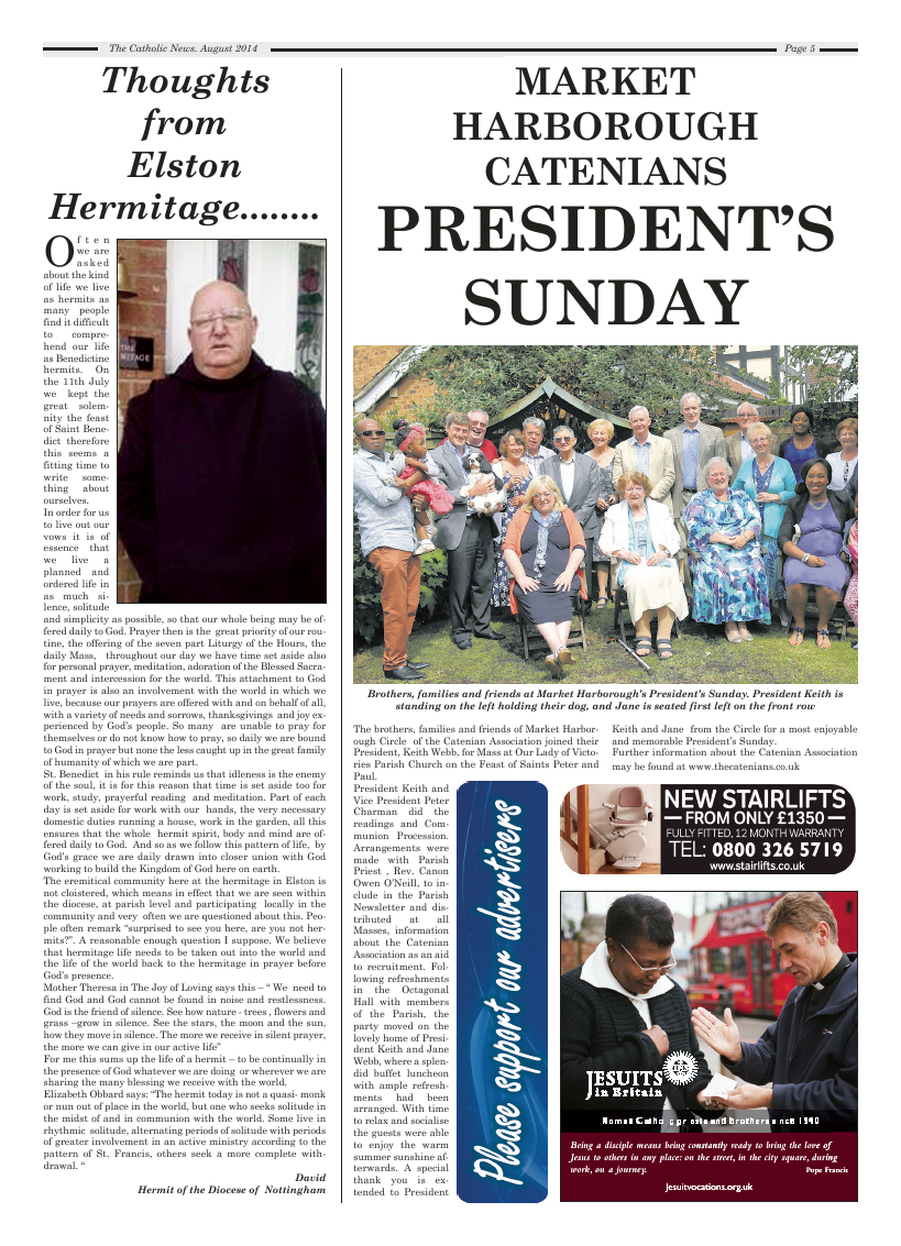 Aug 2014 edition of the Nottingham Catholic News