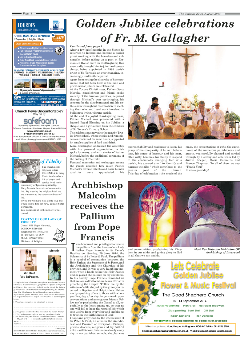 Aug 2014 edition of the Nottingham Catholic News