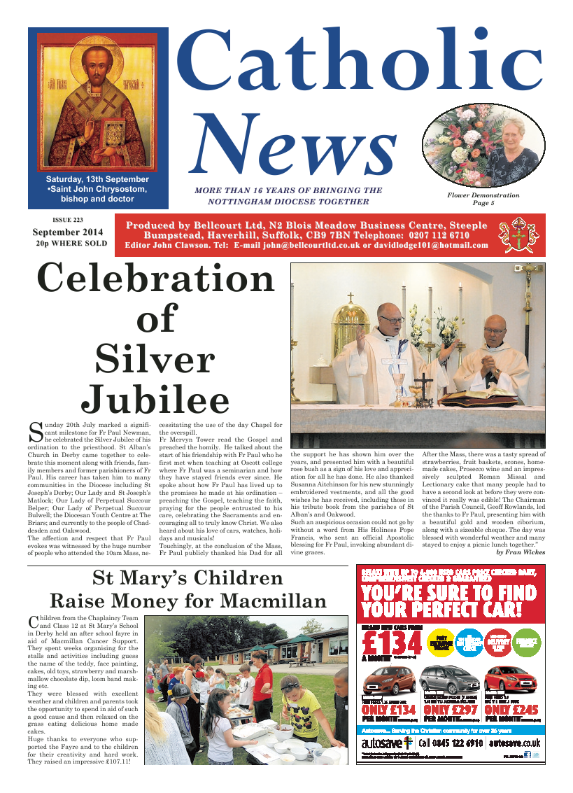 Sept 2014 edition of the Nottingham Catholic News