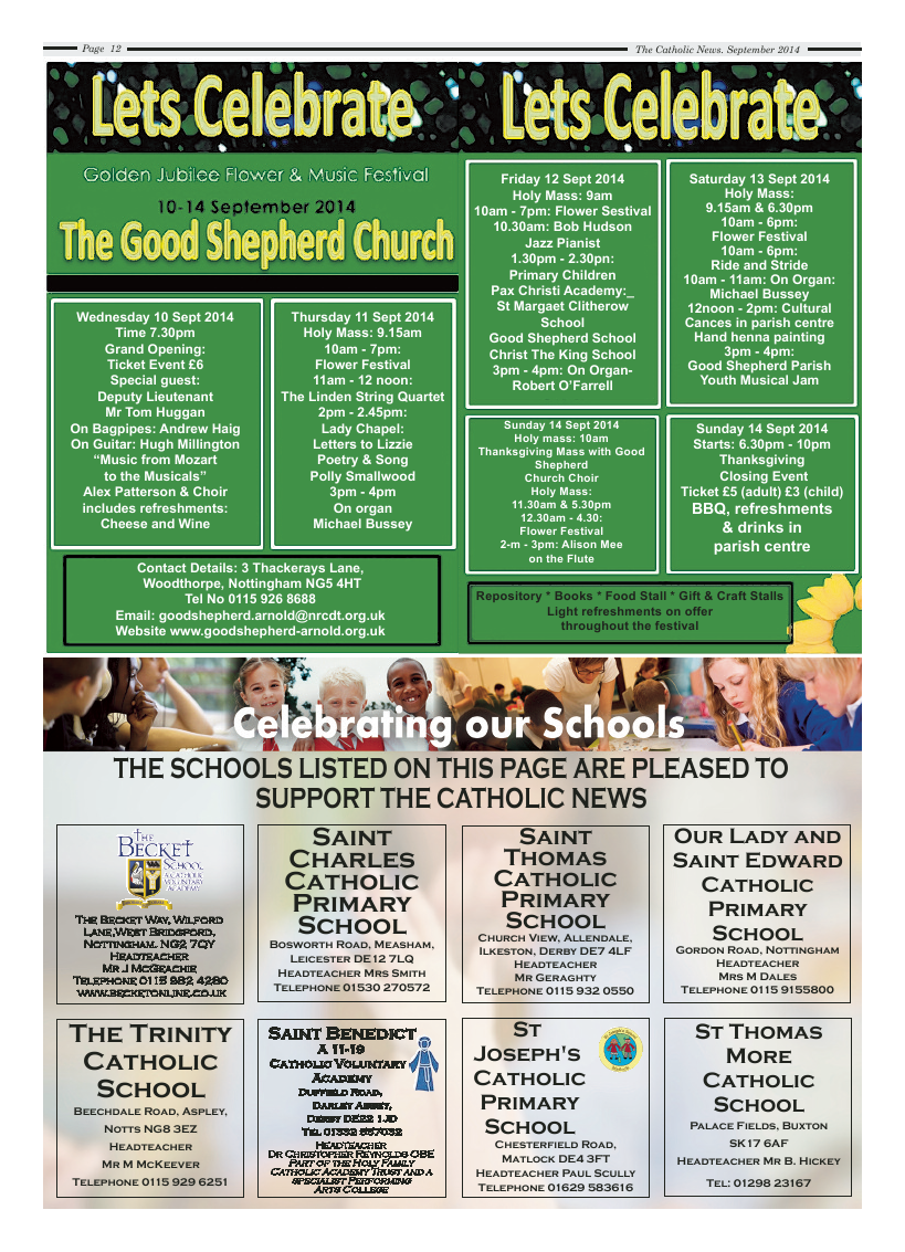 Sept 2014 edition of the Nottingham Catholic News