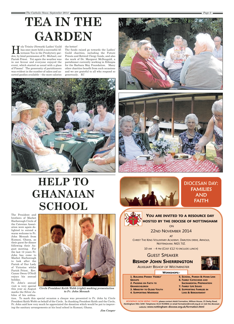 Sept 2014 edition of the Nottingham Catholic News