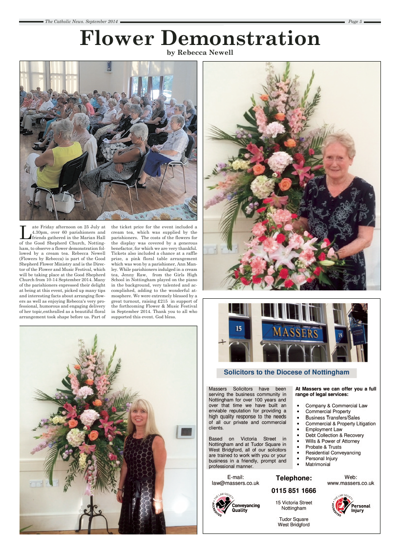 Sept 2014 edition of the Nottingham Catholic News