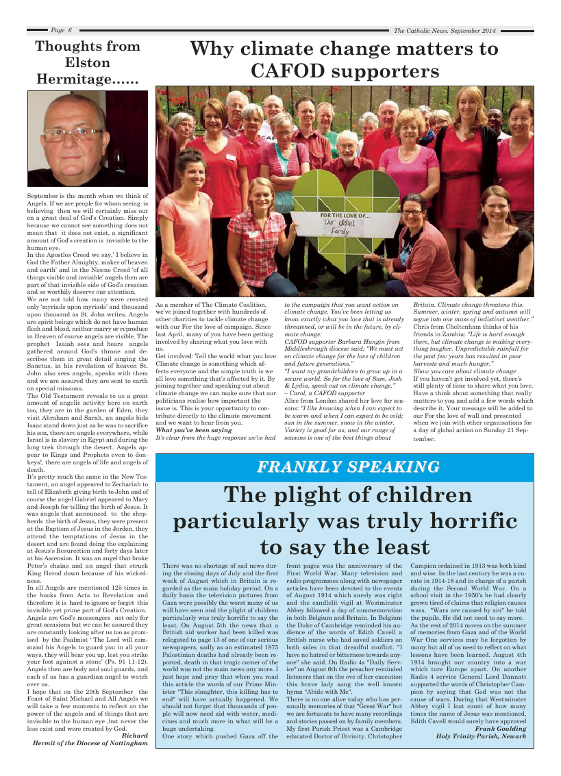 Sept 2014 edition of the Nottingham Catholic News
