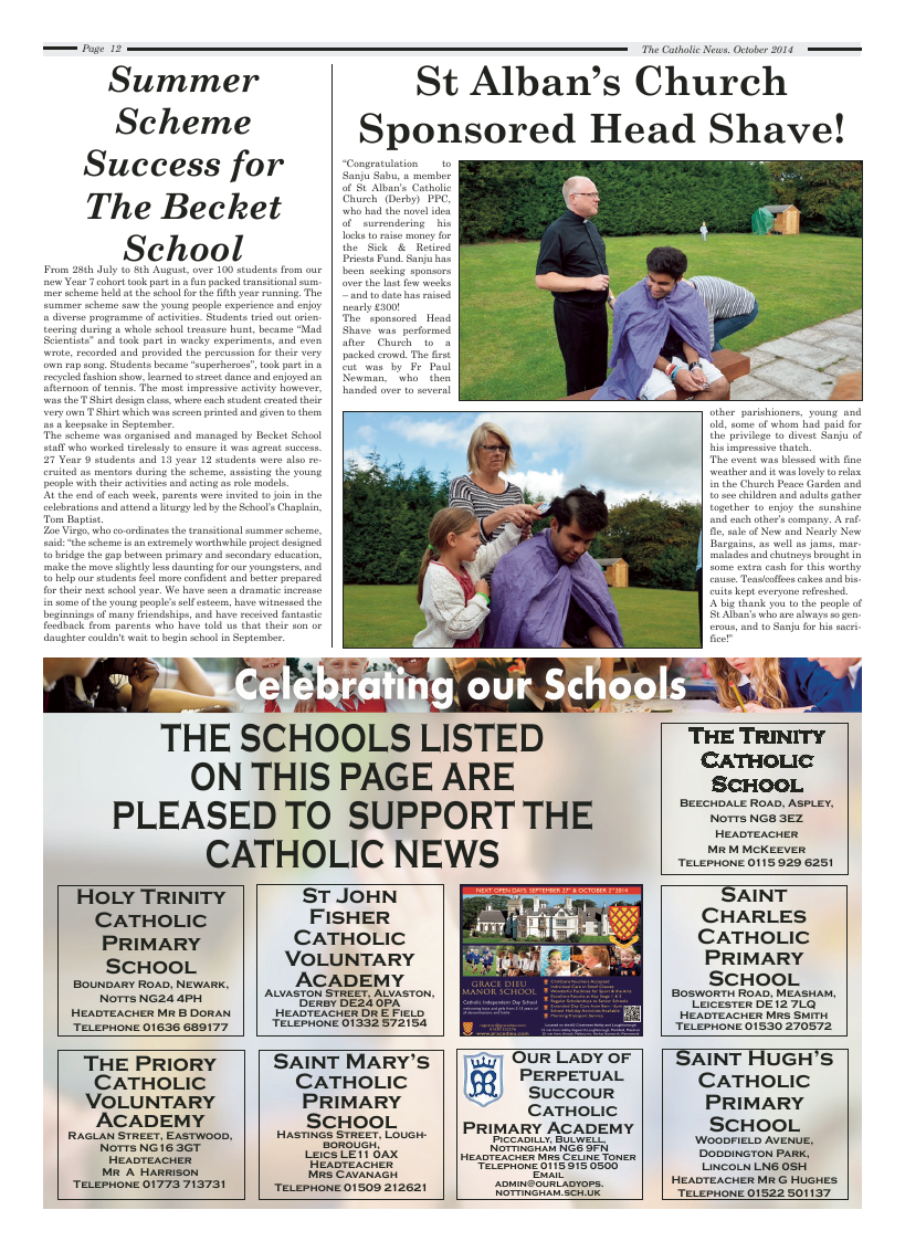 Oct 2014 edition of the Nottingham Catholic News