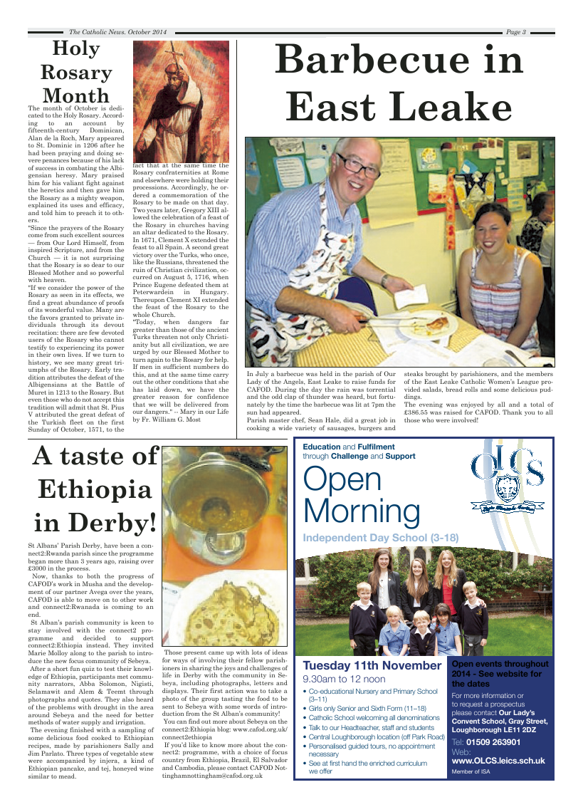 Oct 2014 edition of the Nottingham Catholic News