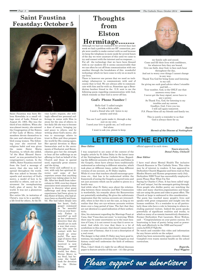 Oct 2014 edition of the Nottingham Catholic News