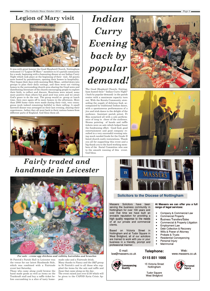 Oct 2014 edition of the Nottingham Catholic News