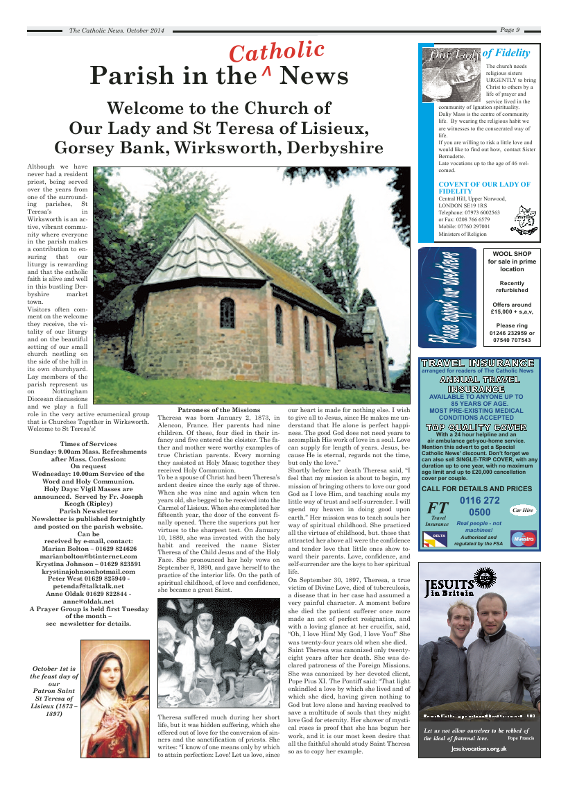 Oct 2014 edition of the Nottingham Catholic News