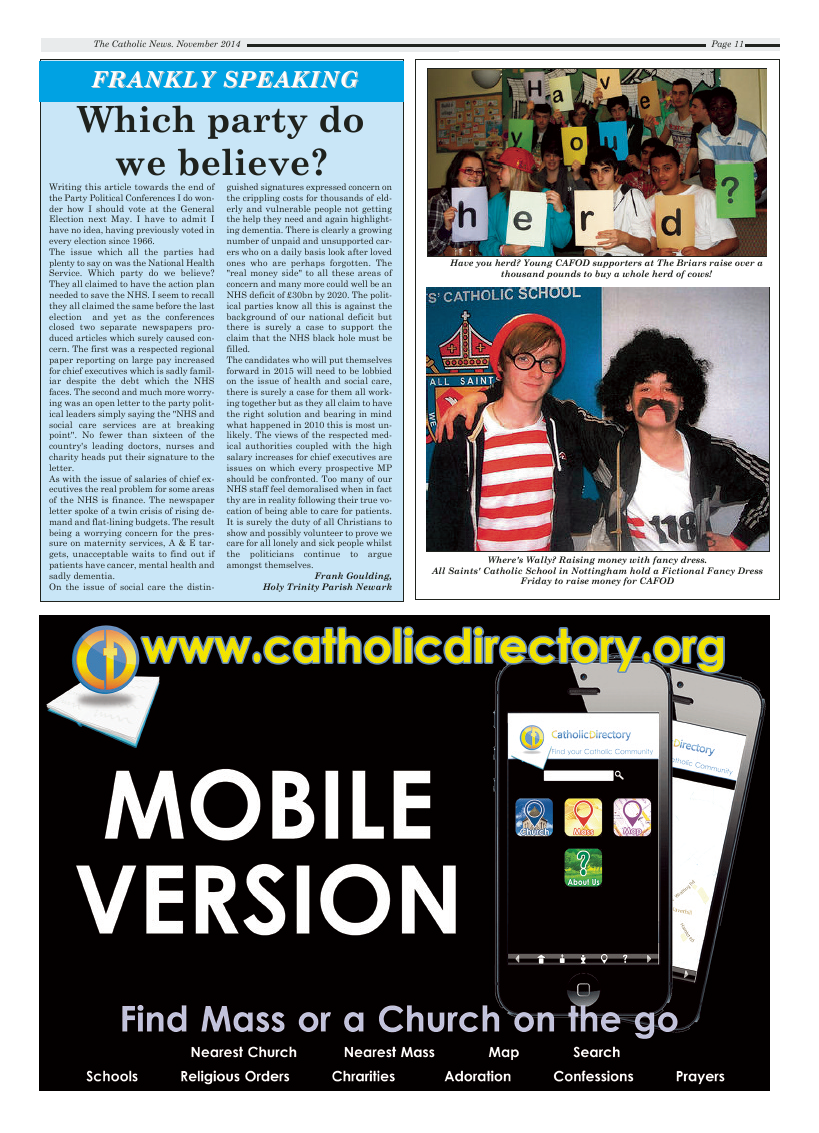 Nov 2014 edition of the Nottingham Catholic News