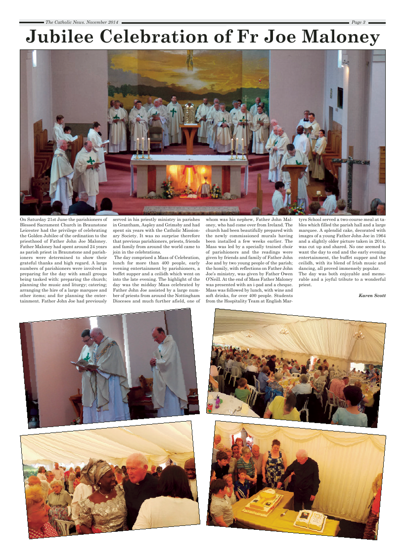 Nov 2014 edition of the Nottingham Catholic News