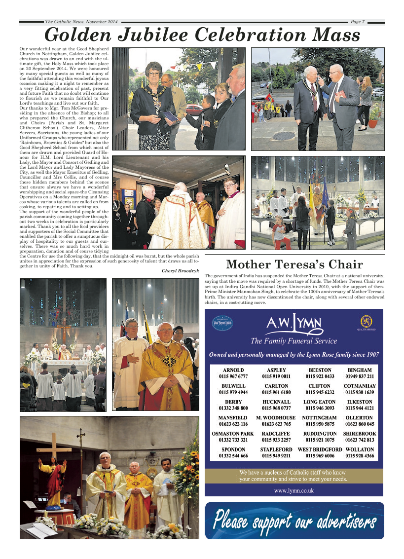 Nov 2014 edition of the Nottingham Catholic News