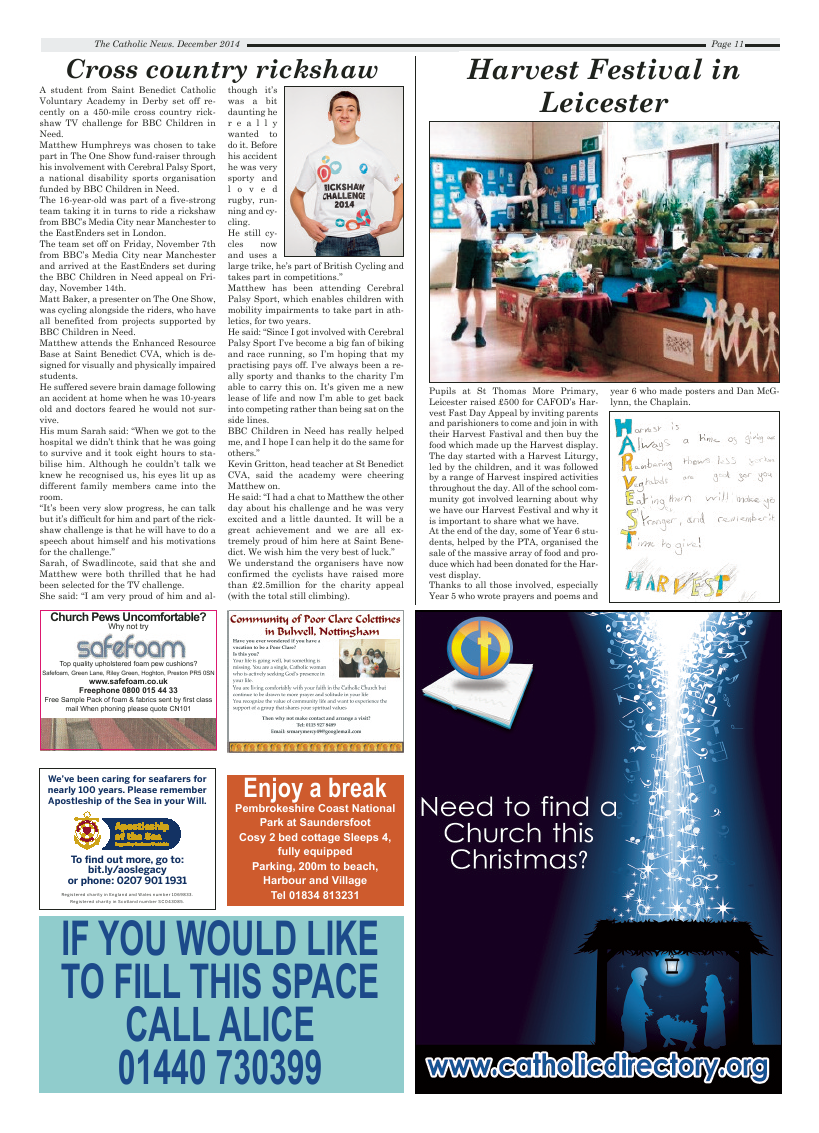 Dec 2014 edition of the Nottingham Catholic News