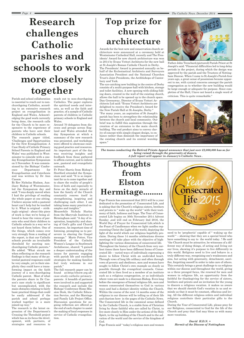 Dec 2014 edition of the Nottingham Catholic News