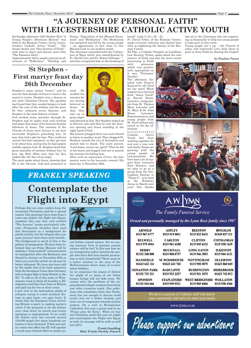 Dec 2014 edition of the Nottingham Catholic News