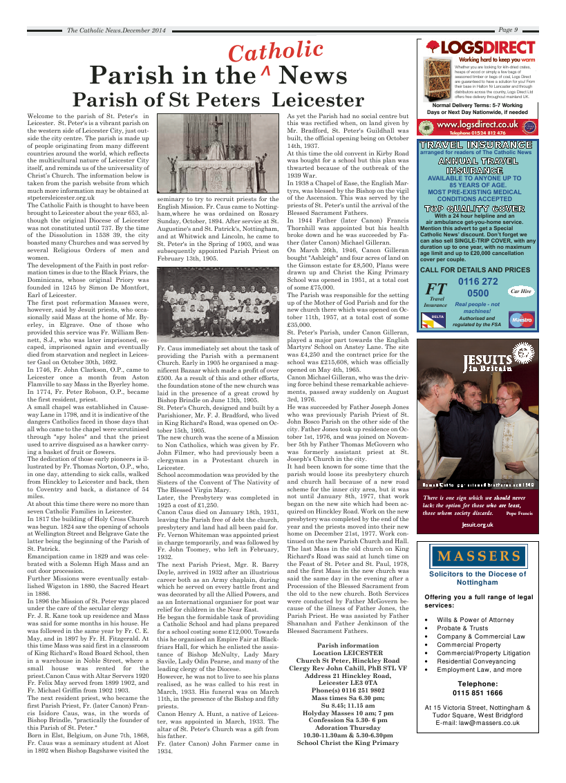 Dec 2014 edition of the Nottingham Catholic News