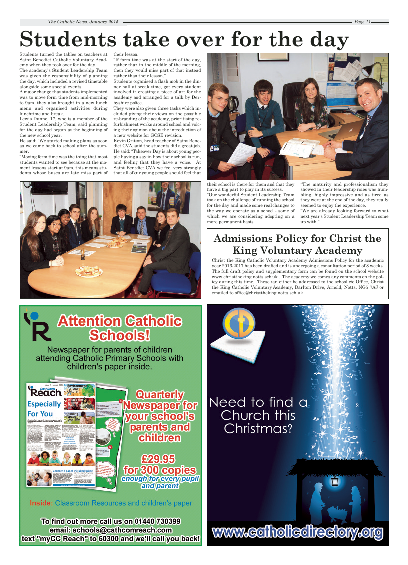 Jan 2015 edition of the Nottingham Catholic News